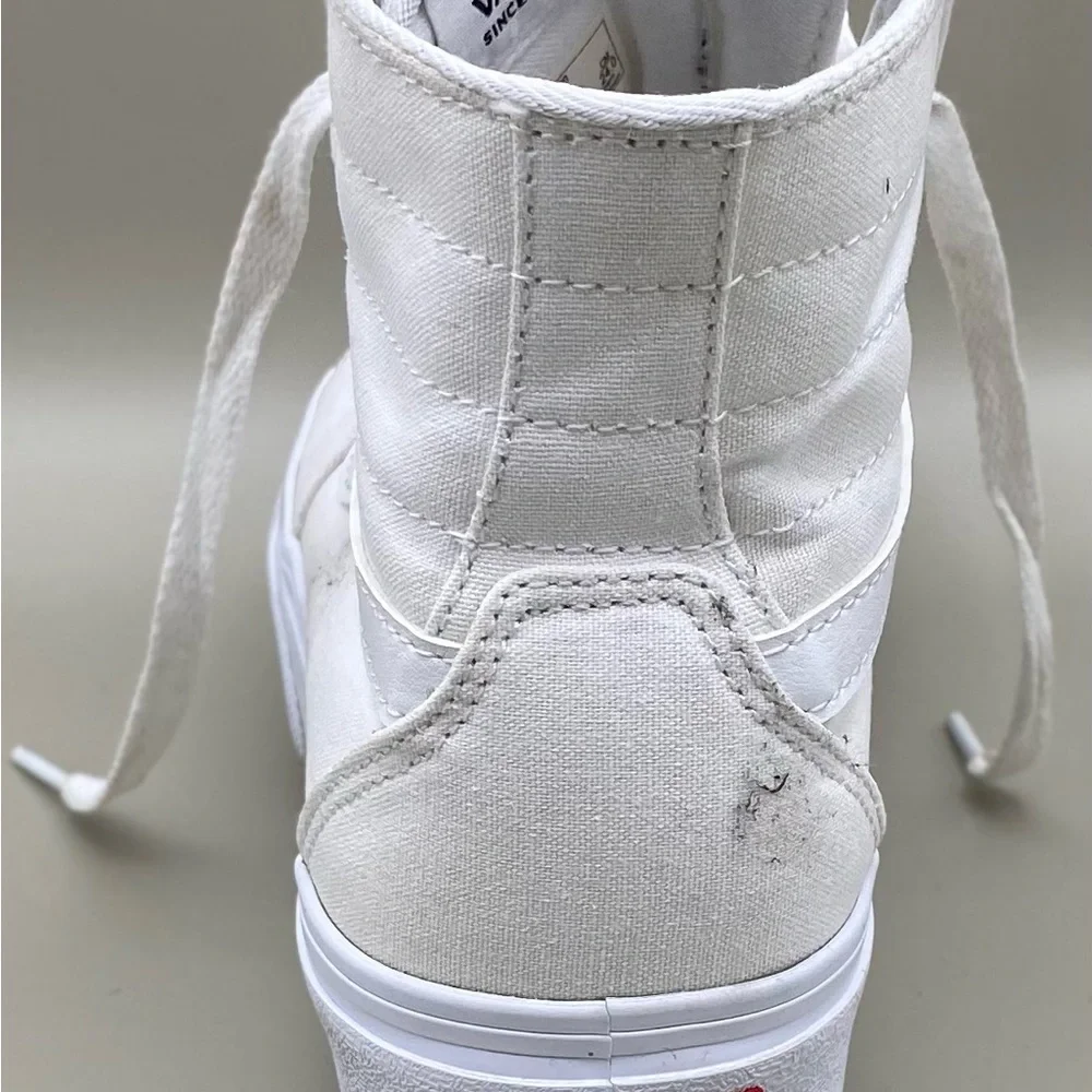 Vans Women’s Sk8-Hi Platform White Gum Sole High Top Skate Sneakers Shoes 7.5 - Picture 10 of 15
